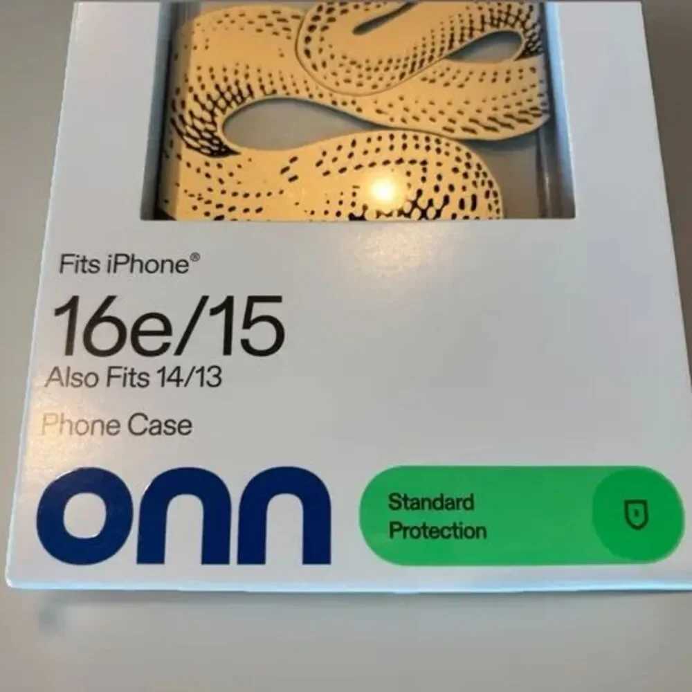 onn iPhone 16e/15/14/13 Phone Case, Iridescent Drop Protection Case, Snake Logo